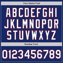 Load image into Gallery viewer, Custom Royal White-Red Bomber Full-Snap Varsity Letterman Jacket
