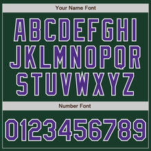 Load image into Gallery viewer, Custom Green Purple-White Bomber Full-Snap Varsity Letterman Jacket
