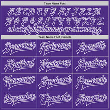Load image into Gallery viewer, Custom Purple Purple-White Bomber Full-Snap Varsity Letterman Jacket
