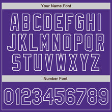 Load image into Gallery viewer, Custom Purple Purple-White Bomber Full-Snap Varsity Letterman Jacket
