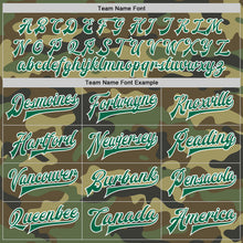 Load image into Gallery viewer, Custom Camo Kelly Green-White Bomber Full-Snap Varsity Letterman Salute To Service Jacket
