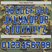 Load image into Gallery viewer, Custom Camo Royal-White Bomber Full-Snap Varsity Letterman Salute To Service Jacket
