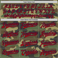 Load image into Gallery viewer, Custom Camo Red-Navy Bomber Full-Snap Varsity Letterman Salute To Service Jacket
