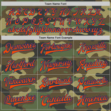 Load image into Gallery viewer, Custom Camo Orange-Royal Bomber Full-Snap Varsity Letterman Salute To Service Jacket
