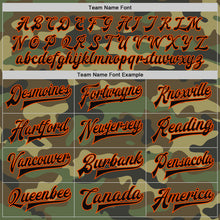 Load image into Gallery viewer, Custom Camo Black-Orange Bomber Full-Snap Varsity Letterman Salute To Service Jacket

