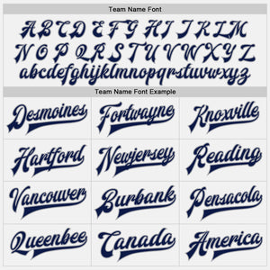 Custom White Navy Pinstripe Navy-Gray Bomber Full-Snap Varsity Letterman Two Tone Jacket