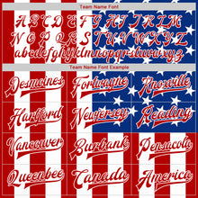 Load image into Gallery viewer, Custom White Royal-Red American Flag Fashion 3D Bomber Full-Snap Varsity Letterman Jacket
