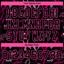 Load image into Gallery viewer, Custom Black Black Pink-Light Blue Pink Ribbon Breast Cancer Awareness 3D Pattern Design Bomber Full-Snap Varsity Letterman Jacket

