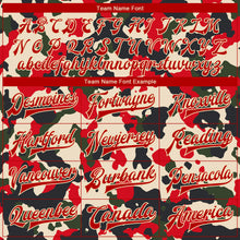 Load image into Gallery viewer, Custom Camo Red-Cream 3D Bomber Full-Snap Varsity Letterman Salute To Service Jacket
