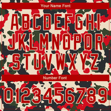 Load image into Gallery viewer, Custom Camo Red-Cream 3D Bomber Full-Snap Varsity Letterman Salute To Service Jacket
