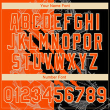 Load image into Gallery viewer, Custom Graffiti Pattern Orange Black-Cream Scratch 3D Bomber Full-Snap Varsity Letterman Jacket
