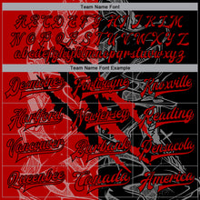 Load image into Gallery viewer, Custom Graffiti Pattern Red-Black Scratch 3D Bomber Full-Snap Varsity Letterman Jacket
