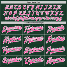Load image into Gallery viewer, Custom Green Pink-White Bomber Full-Snap Varsity Letterman Jacket
