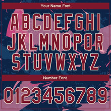 Load image into Gallery viewer, Custom Pink Maroon Cream-Navy 3D Pattern Design Bomber Full-Snap Varsity Letterman Jacket
