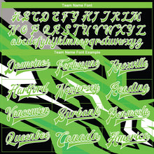 Load image into Gallery viewer, Custom Neon Green Neon Green Black-Gray 3D Pattern Design Bomber Full-Snap Varsity Letterman Jacket
