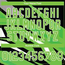 Load image into Gallery viewer, Custom Neon Green Neon Green Black-Gray 3D Pattern Design Bomber Full-Snap Varsity Letterman Jacket
