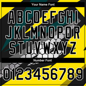 Custom Gold Black-Old Gold 3D Pattern Design Bomber Full-Snap Varsity Letterman Jacket