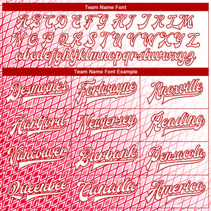 Custom Red White 3D Pattern Design Bomber Full-Snap Varsity Letterman Jacket