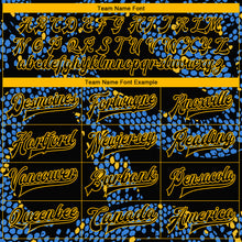 Load image into Gallery viewer, Custom Royal Black-Gold 3D Pattern Design Bomber Full-Snap Varsity Letterman Jacket
