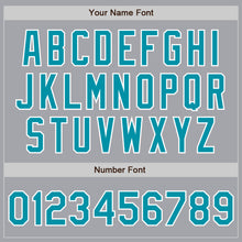 Load image into Gallery viewer, Custom Gray Teal-White Bomber Full-Snap Varsity Letterman Jacket
