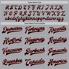 Load image into Gallery viewer, Custom Gray Black Maroon-Cream Bomber Full-Snap Varsity Letterman Jacket
