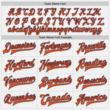 Load image into Gallery viewer, Custom White Orange Pinstripe Orange-Navy Bomber Full-Snap Varsity Letterman Jacket
