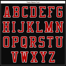 Load image into Gallery viewer, Custom Black Red-White Bomber Full-Snap Varsity Letterman Jacket
