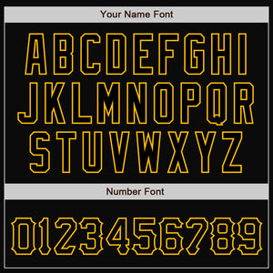 Custom Black Black-Gold Bomber Full-Snap Varsity Letterman Jacket