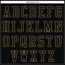 Load image into Gallery viewer, Custom Black Black-Old Gold Bomber Full-Snap Varsity Letterman Jacket
