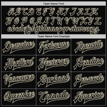 Load image into Gallery viewer, Custom Black Black-Cream Bomber Full-Snap Varsity Letterman Two Tone Jacket
