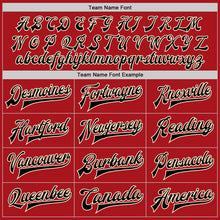 Load image into Gallery viewer, Custom Red Cream-Black Bomber Full-Snap Varsity Letterman Split Fashion Jacket
