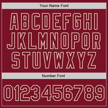 Load image into Gallery viewer, Custom Crimson Crimson Cream-Maroon Bomber Full-Snap Varsity Letterman Two Tone Jacket
