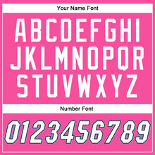 Load image into Gallery viewer, Custom Pink White Black-Light Blue Bomber Full-Snap Varsity Letterman Two Tone Jacket
