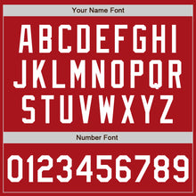 Load image into Gallery viewer, Custom Red White Bomber Full-Snap Varsity Letterman Jacket
