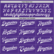 Load image into Gallery viewer, Custom Purple White Bomber Full-Snap Varsity Letterman Jacket
