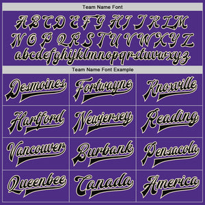 Custom Purple Black-Cream Bomber Full-Snap Varsity Letterman Jacket