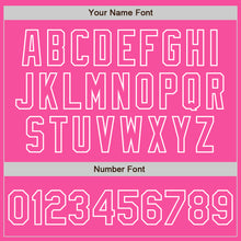 Load image into Gallery viewer, Custom Pink Pink-White Bomber Full-Snap Varsity Letterman Two Tone Jacket
