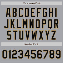 Load image into Gallery viewer, Custom Gray Black-Old Gold Bomber Full-Snap Varsity Letterman Two Tone Jacket
