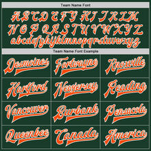 Load image into Gallery viewer, Custom Green Orange-Black Bomber Full-Snap Varsity Letterman Two Tone Jacket
