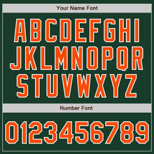 Load image into Gallery viewer, Custom Green Orange-Black Bomber Full-Snap Varsity Letterman Two Tone Jacket
