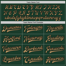Load image into Gallery viewer, Custom Green Old Gold-Black Bomber Full-Snap Varsity Letterman Two Tone Jacket
