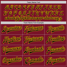 Load image into Gallery viewer, Custom Crimson Black-Gold Bomber Full-Snap Varsity Letterman Two Tone Jacket
