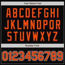 Load image into Gallery viewer, Custom Black Orange-White Bomber Full-Snap Varsity Letterman Jacket
