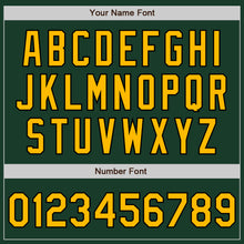 Load image into Gallery viewer, Custom Green Gold-Black Bomber Full-Snap Varsity Letterman Jacket
