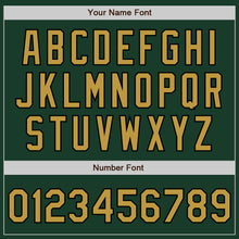 Load image into Gallery viewer, Custom Green Old Gold-Black Bomber Full-Snap Varsity Letterman Jacket
