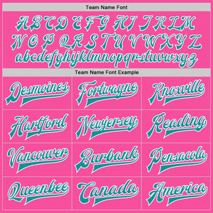 Custom Pink Teal-White Bomber Full-Snap Varsity Letterman Jacket