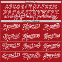 Load image into Gallery viewer, Custom Red White Bomber Full-Snap Varsity Letterman Jacket
