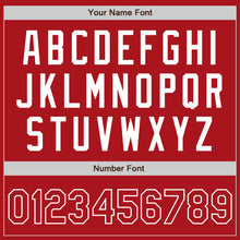 Load image into Gallery viewer, Custom Red White Bomber Full-Snap Varsity Letterman Jacket
