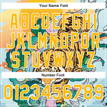Load image into Gallery viewer, Custom Lakes Blue Gold-White Tiger 3D Pattern Design Bomber Full-Snap Varsity Letterman Jacket
