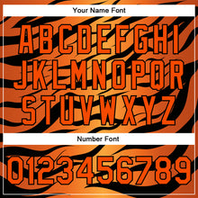 Load image into Gallery viewer, Custom Orange Black Tiger 3D Pattern Design Bomber Full-Snap Varsity Letterman Jacket
